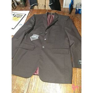 New 40L Sacari Brown Shark Skin Wool 150 Suit Sport Coat Jacket Blazer NWT